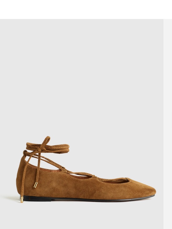 Madewell Shoes - Madewell Suede Lace-Up Ballet Flat in Cognac